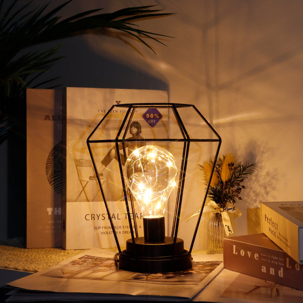 JHY DESIGN Lampe de table en métal à piles 8,5 po JHY DESIGN et